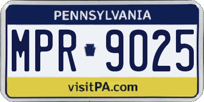 PA license plate MPR9025