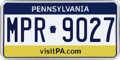 PA license plate MPR9027