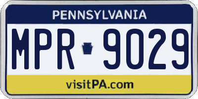 PA license plate MPR9029