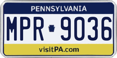 PA license plate MPR9036