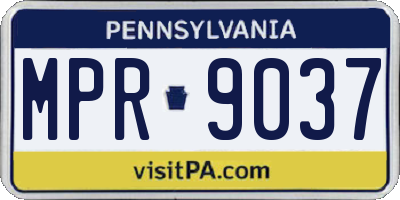 PA license plate MPR9037