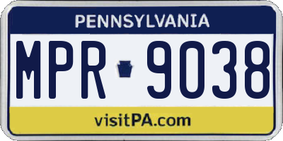 PA license plate MPR9038