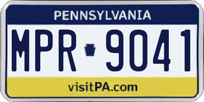 PA license plate MPR9041
