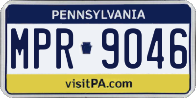 PA license plate MPR9046