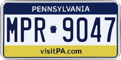PA license plate MPR9047