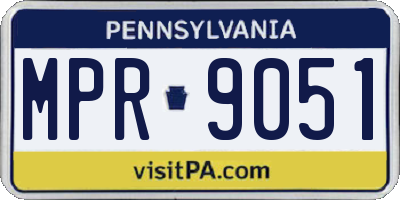 PA license plate MPR9051
