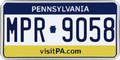 PA license plate MPR9058