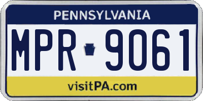 PA license plate MPR9061