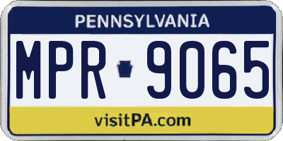 PA license plate MPR9065