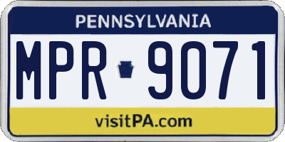 PA license plate MPR9071