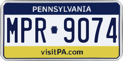 PA license plate MPR9074