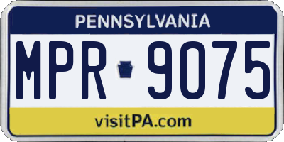 PA license plate MPR9075