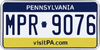 PA license plate MPR9076