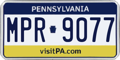 PA license plate MPR9077