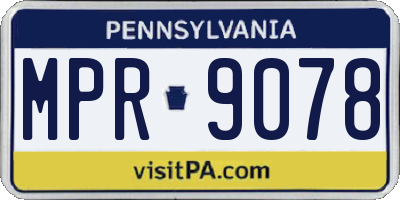 PA license plate MPR9078