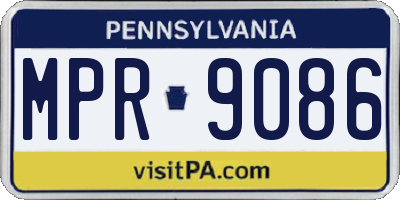 PA license plate MPR9086