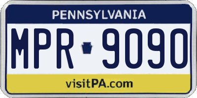 PA license plate MPR9090