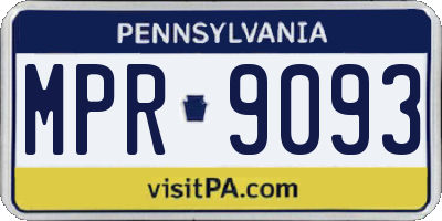 PA license plate MPR9093