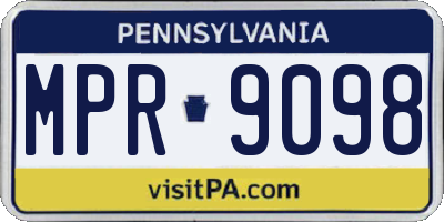 PA license plate MPR9098