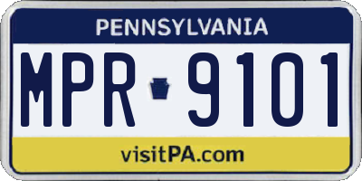 PA license plate MPR9101