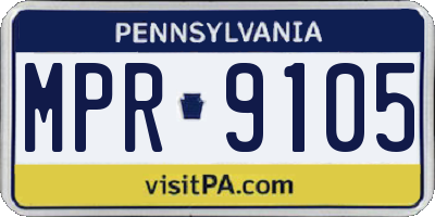 PA license plate MPR9105