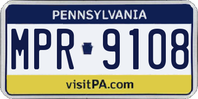PA license plate MPR9108