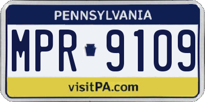 PA license plate MPR9109