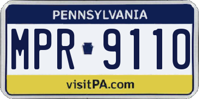 PA license plate MPR9110