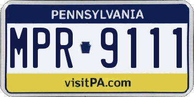 PA license plate MPR9111