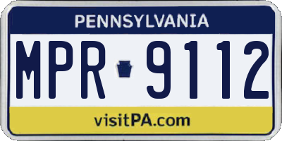PA license plate MPR9112