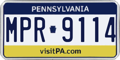 PA license plate MPR9114