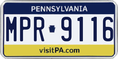 PA license plate MPR9116