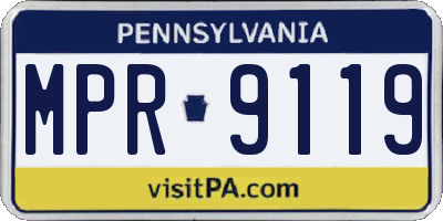 PA license plate MPR9119