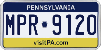 PA license plate MPR9120