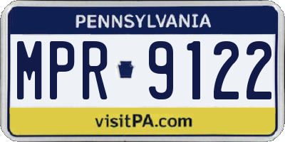 PA license plate MPR9122