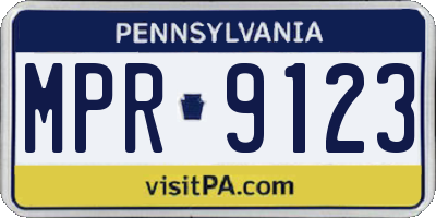 PA license plate MPR9123