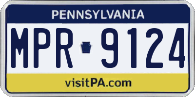 PA license plate MPR9124