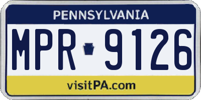 PA license plate MPR9126