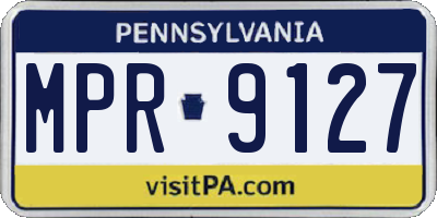 PA license plate MPR9127