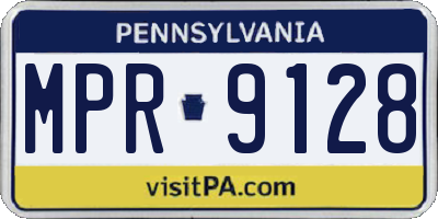 PA license plate MPR9128