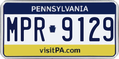 PA license plate MPR9129