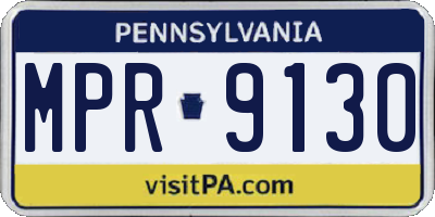 PA license plate MPR9130