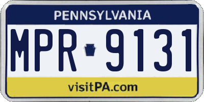 PA license plate MPR9131