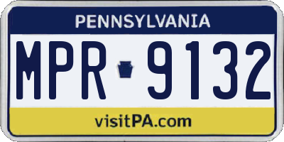 PA license plate MPR9132