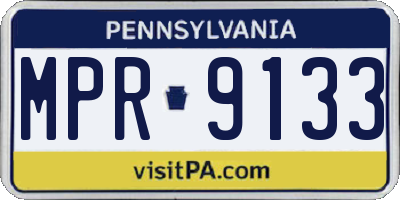 PA license plate MPR9133