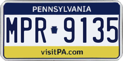 PA license plate MPR9135