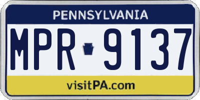 PA license plate MPR9137