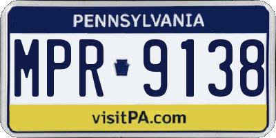 PA license plate MPR9138