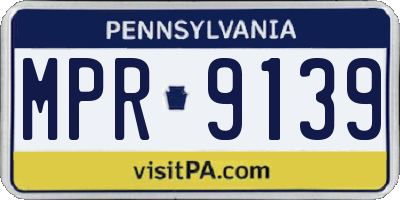 PA license plate MPR9139