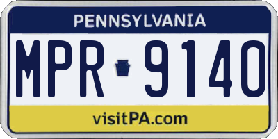 PA license plate MPR9140